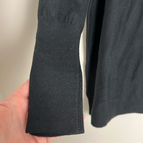 Garnet Hill Black Wool Cashmere Cowl Neck Tunic Sweater Size Small Minimalist - Picture 6 of 10